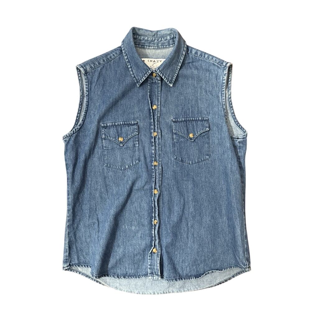 Crazy Cowgirl Women’s Denim Vest Size Medium